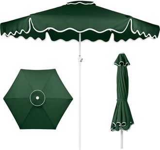 Best Choice Products 9ft Patio Market Umbrella with Wavy Trim, Fade Resistant, Crank & Tilt, Wind Vent