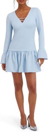 Siena My Balconia Flare Cuff Scuba Minidress in Powder Blue at Nordstrom Rack, Size 12