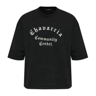 Willy Chavarria T-Shirts, male, Black, Size: L Chavarria Community Center Buffalo Tee