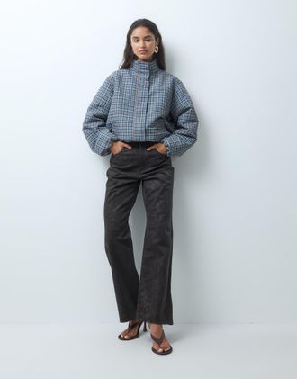 Vero Moda pantaloni a gamba larga effetto slavato marroni-Marrone
