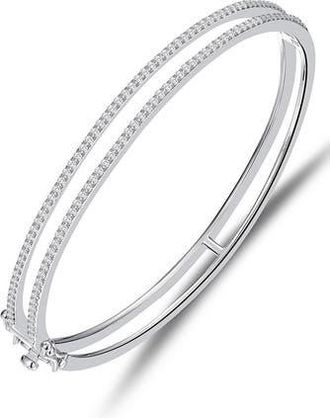 Lafonn Hinged Simulated Diamond Bangle in White at Nordstrom Rack, Size 7.25