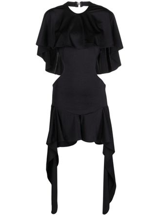 The Attico Airi cape-effect cut-out minidress - Black