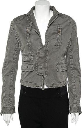 Dsquared2 Vintage Khaki Cotton Distressed Utility Jacket