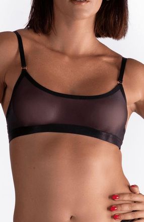 Lechery Lustrous Sheer Bralette in Black at Nordstrom, Size X-Large