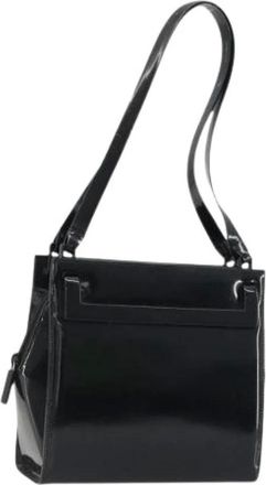 Gucci Pre-owned Shoulder Bags, female, Black, Size: ONE SIZE Pre-owned Vintage Patent Leather Tote Bag