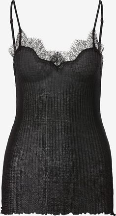 Zimmerli Trägertop aus Ripp-Jersey mit Spitze Richelieu