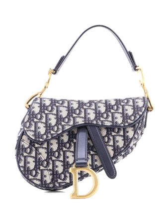 Dior Saddle Handbag Oblique Canvas Mini shoulder bag - Blu