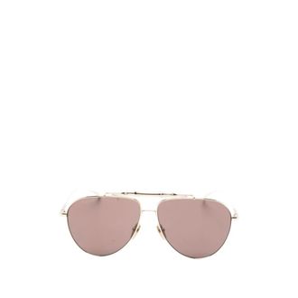 Gucci Accessoires, Dames, Geel, ONE Size, Bamboe, Vierkante zonnebril