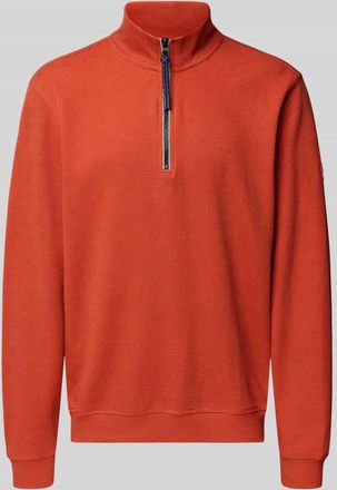 Lerros Regular Fit Troyer mit Stehkragen und Reißverschluss in Dunkelorange, Größe XXXL