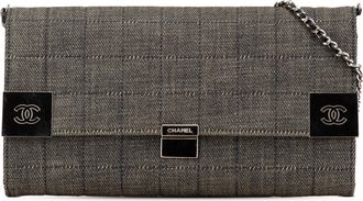 Chanel Pre-owned Womens Denim Shoulder Bag With Chain Strap - Grey Textile - One Size