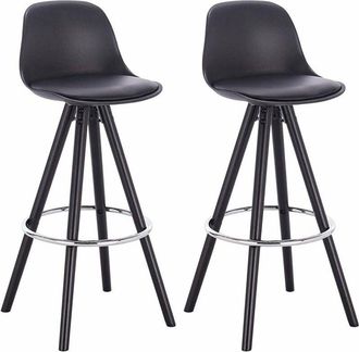Woltu Woltu - bar stools chairs Set of 2pcs barstools Breakfast Kitchen Counter Wood Leg Black