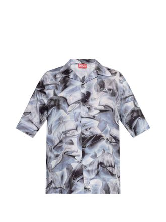 Diesel Short-Sleeved Shirt With Grey Dolphin Print