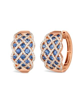 Le Vian Blueberry Sapphire 14K Rose Gold 2.21 Ct. Tw. Diamond & Sapphire Earrings