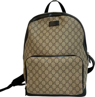 Gucci Beige Gg Canvas Backpack (Pre-Owned)