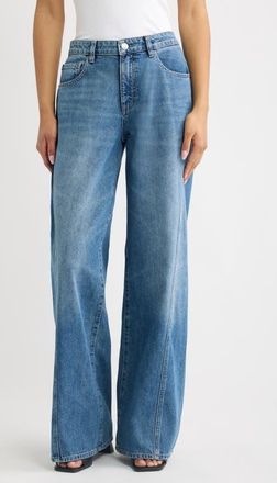 DL1961 Alex Baggy Wide Leg Low Rise HIGHLUXE Jeans in Authentic at Nordstrom, Size 25