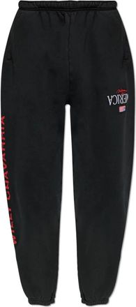 Willy Chavarria Trainingsbroeken met patch - Heren - Sweatpants - Zwart - XS - Leer - Broeken