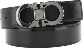 Ferragamo Mens Belt Reversible Leather Black Calf
