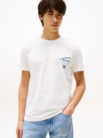 Tommy Jeans T-Shirt TOMMY JEANS TJM REG SIGNATURE CITY TEE, Herren, Gr. XXL, beige (ecru), Single Jersey, Obermaterial: 100% Baumwolle, regular fit, Rundhals, Shi