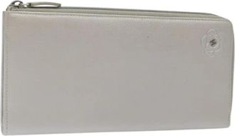 Chanel Tweedehands leren portemonnees - Dames - Vintage Accessoires - Grijs - ONE Size - Leer - Vintage