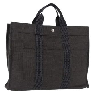 Herm&egrave;s Bolso Tote de Lona Pre-owned - Pre-owned - Mujer - Gris - ONE SIZE