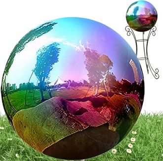 OEM Bola Decorativa De Acero Inoxidable De 25 Cm: Esfera Reflectante Con Efecto Espejo Y Acabado Pulido Y Hueco, Ideal Para Jard&iacute;n, Estanque, Piscina, Ter