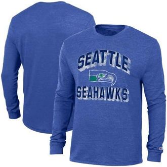 Champion Mens Champion Heather Royal Seattle Seahawks Ultimate Tri-Blend Long Sleeve T-Shirt at Nordstrom, Size Xx-Large