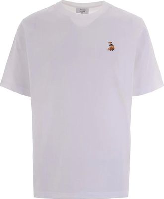 Maison Kitsun&eacute; T-Shirts, male, White, Size: L Dreaming Fox Comfort Tee-Shirt