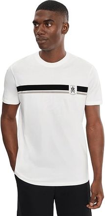 A|X Armani Exchange Short Sleeve Flocked Ax Jersey T-Shirts Regular Mens T Shirt Off-White : 2XL, Cotton