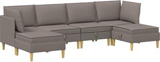vidaXL Juego De Sof&aacute; Modular Con Almacenamiento 6 Uds. Topo Tela Vidaxl