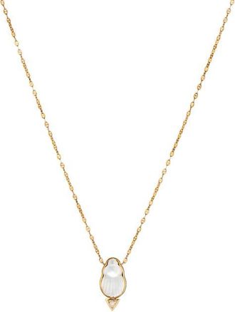 Lito Chiara Mother-of-Pearl Scarab Pendant Necklace in Gold/white at Nordstrom
