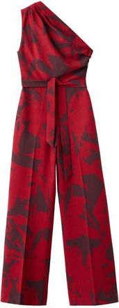 Mango Print One-Shoulder Jumpsuit in Red at Nordstrom, Size X-Small