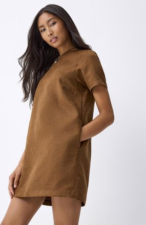 Twik Womens Faux-suede straight-fit dress