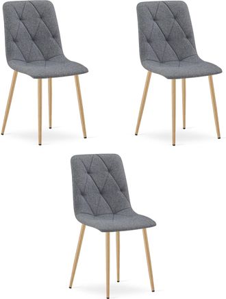 OEM Silla Libra - Tela Gris Oscuro / Patas Color Madera X 3