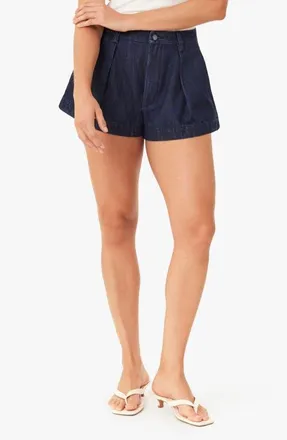 Habitual Carrie Pleated Denim Shorts in Rinse at Nordstrom, Size 24