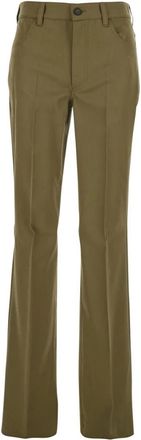 The Attico Groene Lange Broek - Dames - Wijde Broeken - Groen - M - Broeken