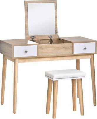 HOMCOM Conjunto de tocador 100x45x118 cm natural