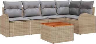 vidaXL Vidaxl - Garden Sofa Set 6 pcs Beige, light grey