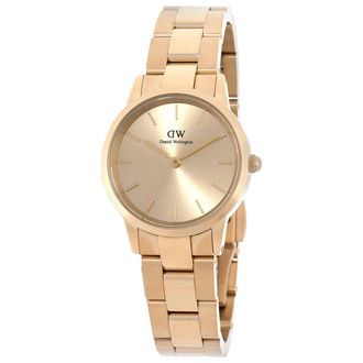 Daniel Wellington Iconic Link Quartz Gold Dial Ladies Watch DW00100403