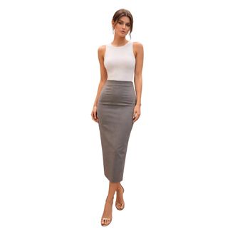 Mars&eacute;m Pencil Skirts, female, Gray, Size: 2XS Midi Pencil Skirt