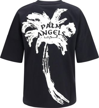 Palm Angels Logo-Embroidered Cotton T-Shirt - Black