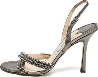Jimmy Choo London Sandali con tacco e cristalli 110mm - Grigio