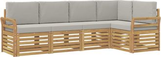 vidaXL Conjunto De Sof&aacute;s De Exterior 5 Uds. Blanco Y Gris Claro Vidaxl