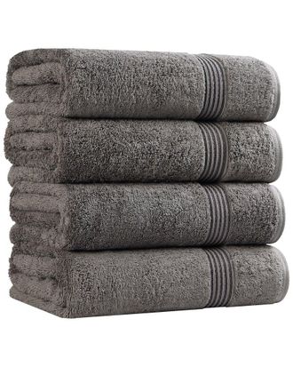 Superior Set Of 4 Heritage Egyptian Cotton Highly Absorbent Solid Ultra Soft Bath Towels