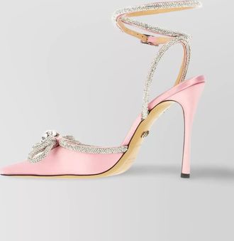 Mach & Mach leather crystal embellished bow pointed-toe high-heel pumps