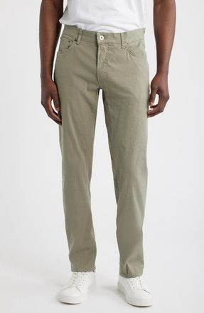 Brax Chuck Modern Fit Linen Blend Five-Pocket Pants in Jungle at Nordstrom, Size 35 X 34