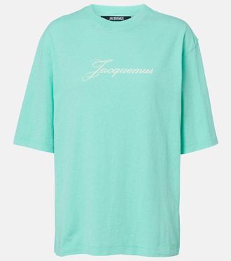Jacquemus Camiseta de jersey en mezcla de algod&oacute;n y c&aacute;&ntilde;amo con logo