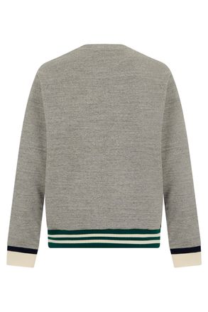 Prada Mens Crew Neck Cotton Sweatshirt Heather Grey Sweatshirts Sweater