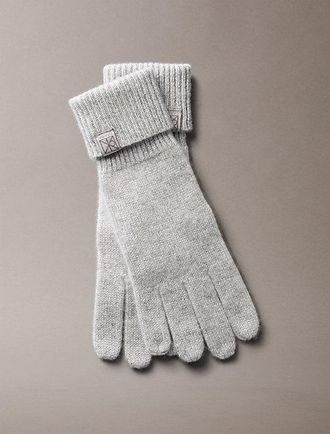Calvin Klein Guantes De Cashmere Con Logo Con Emblema