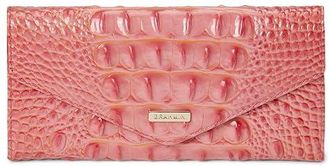 Brahmin Melbourne Veronica Wallet Womens Handbags Coral Snapdragon, Leather/Polyester