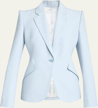 Alexander McQueen Single-Button Crepe Jacket